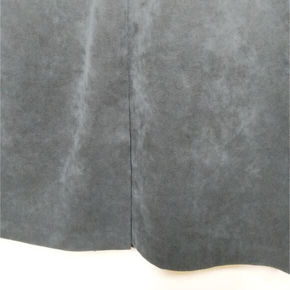 VTG Ultrasuede Black Skirt Midi Union Made Pockets 14 - Picture 3 of 7